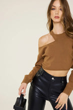 Load image into Gallery viewer, “Honeybee” Shoulder Cut Out Knit Top
