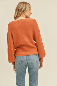 “Dilemma” Wrap Front Sweater