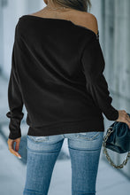 Load image into Gallery viewer, Ribbed Knit Sweater Top with Zipper Sleeve
