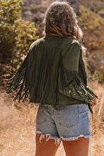 Load image into Gallery viewer, Cropped Fringe Faux Suede Jacket

