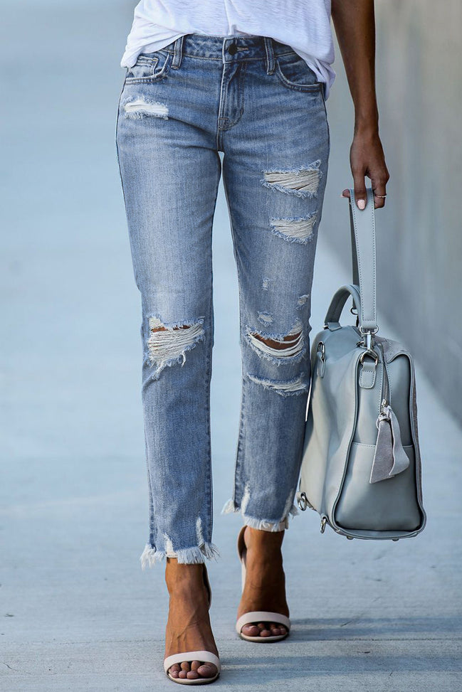 Distressed Boyfriend Jeans