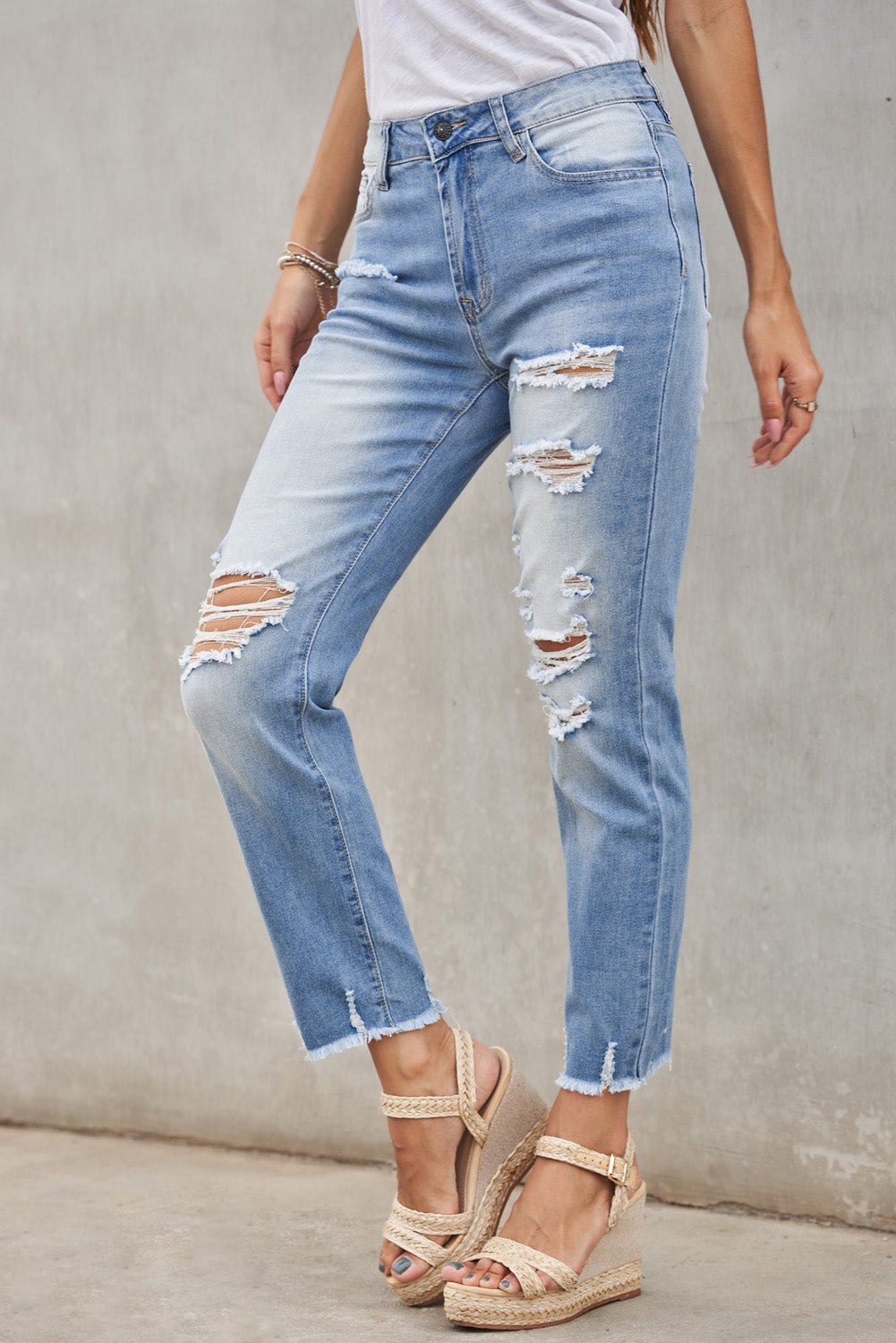 Distressed Boyfriend Jeans