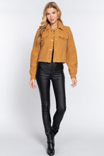 Load image into Gallery viewer, Long Sleeve Faux Fur Sherpa Crop Jacket
