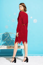 Load image into Gallery viewer, Distressed Chunky Knit V-Neck Sweater Dress
