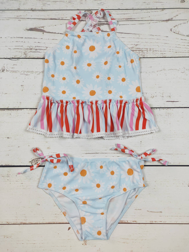 KIDS Daisy Printed Two Piece Girls Summer Swim Set