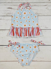 Load image into Gallery viewer, KIDS Daisy Printed Two Piece Girls Summer Swim Set
