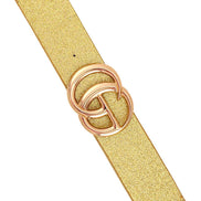 METAL GO BUCKLE METALLIC SPARKLE ELASTIC BELT