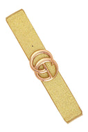 METAL GO BUCKLE METALLIC SPARKLE ELASTIC BELT