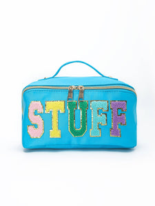 Blue stuff women makeup bag