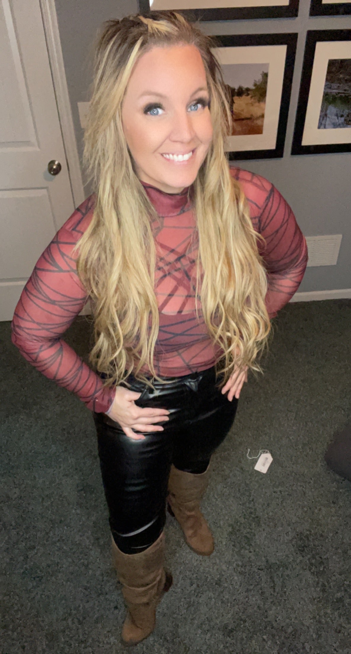 Geometrical Mesh Bodysuit