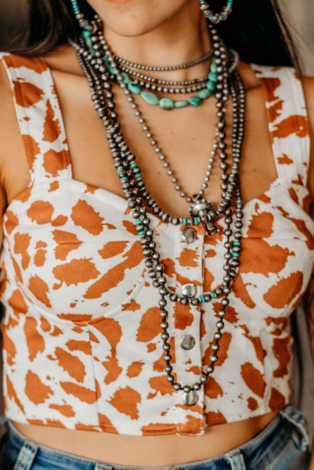 Cow Pattern Crop Top