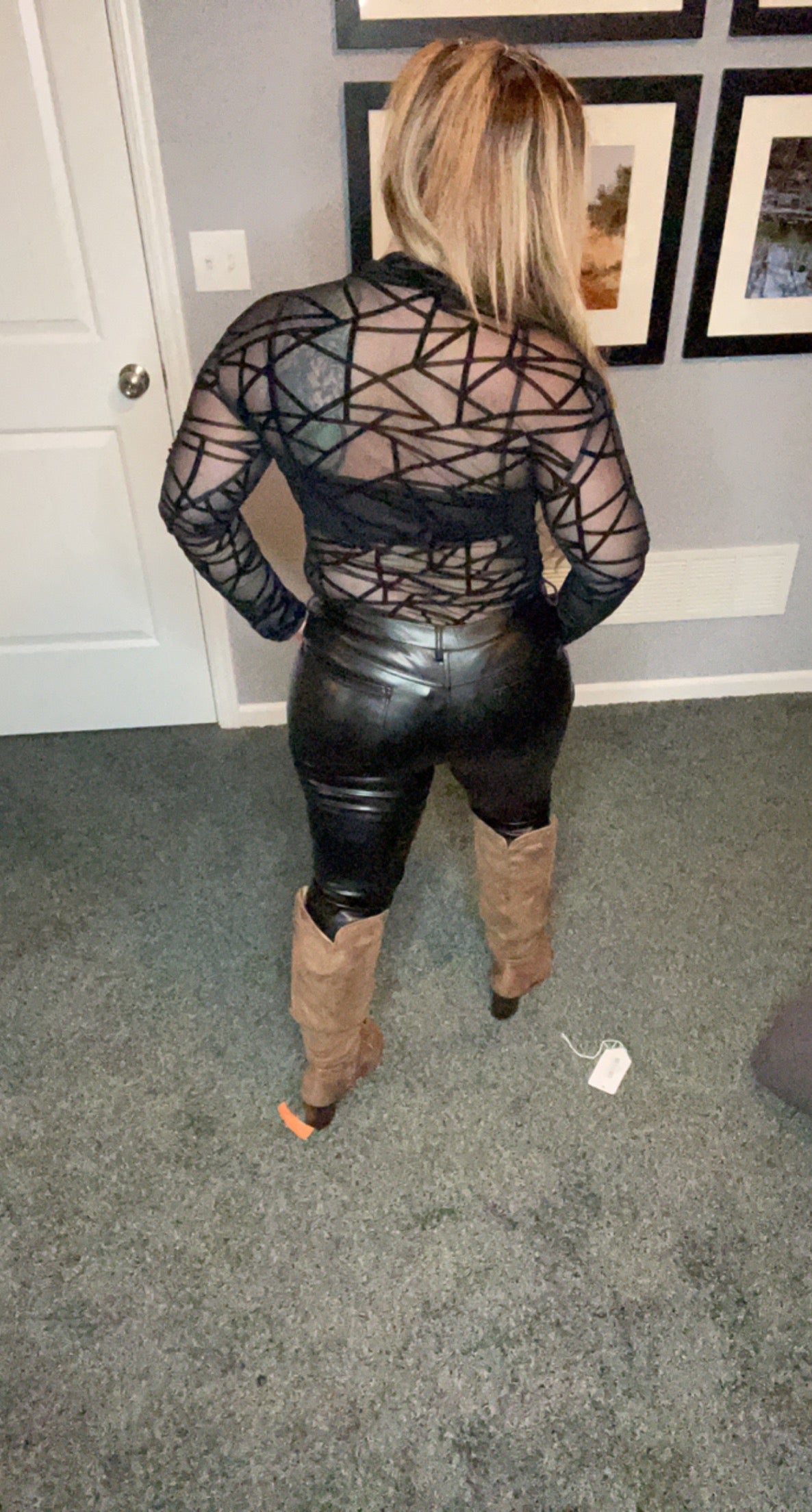 Geometrical Mesh Bodysuit