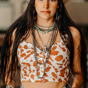 Cow Pattern Crop Top