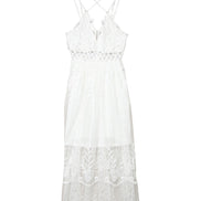 Lace Bralette Top Maxi Dress WHITE