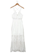 Lace Bralette Top Maxi Dress WHITE