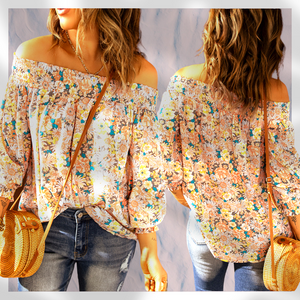 "Waiting for a Girl Like You" Flowery Off Shoulder Top