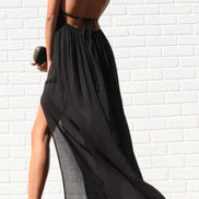 Cut-Out Dress With Open Back BLACK