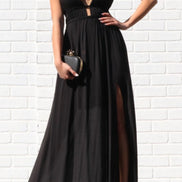 Cut-Out Dress With Open Back BLACK