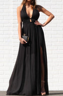 Cut-Out Dress With Open Back BLACK