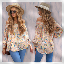 Load image into Gallery viewer, &quot;Waiting for a Girl Like You&quot; Flowery Off Shoulder Top
