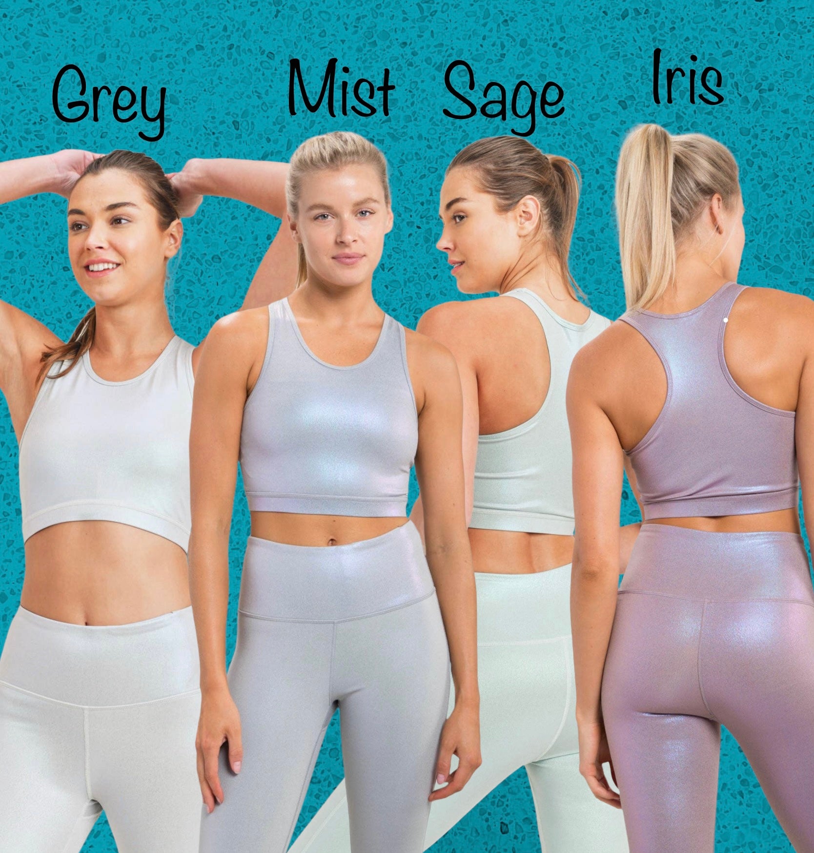 “All About That Bass” Pearlescent Holo Foil Razorback Sports Bra