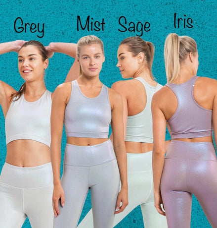 “All About That Bass” Pearlescent Holo Foil Razorback Sports Bra