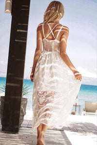 Lace Bralette Top Maxi Dress WHITE
