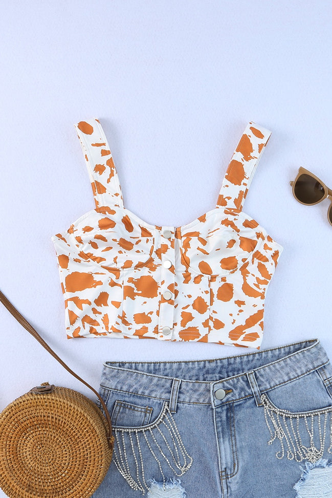 Cow Pattern Crop Top