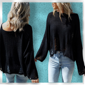 "Blurred Lines" Distressed Knit Crop Sweater