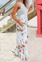 Load image into Gallery viewer, White Floral and Striped Jumpsuit
