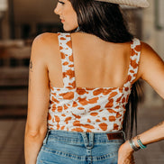 Cow Pattern Crop Top