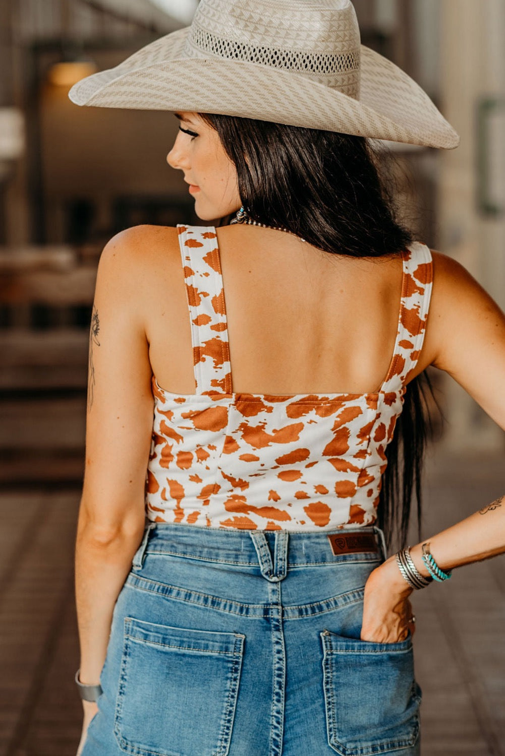 Cow Pattern Crop Top